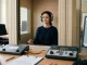 Hörprüfung in einer schallgedämmten Kabine: Eine Person mit Audiometrie-Kopfhörern hält den Signalknopf in der Hand.